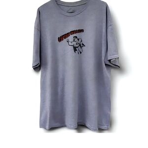 Vintage Captain Walleye Fish Face Short Sleeve Grey Tee Size XXL